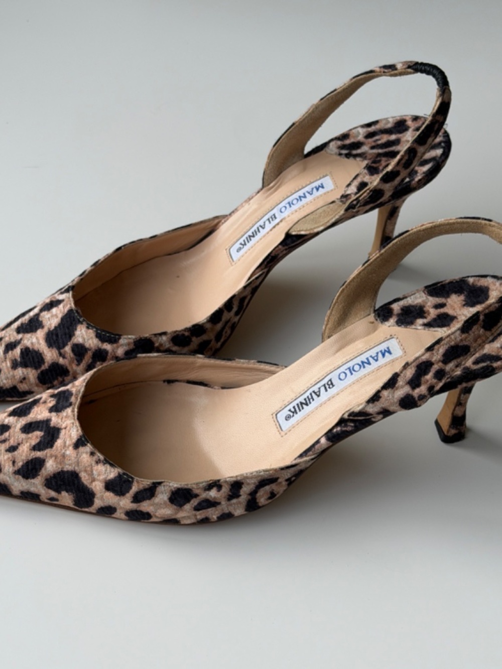 Vintage Manolo Blahnik Leopard Jacquard Carolyne Slingback, IT 39, US 8–8,5 - Picture 9 of 14